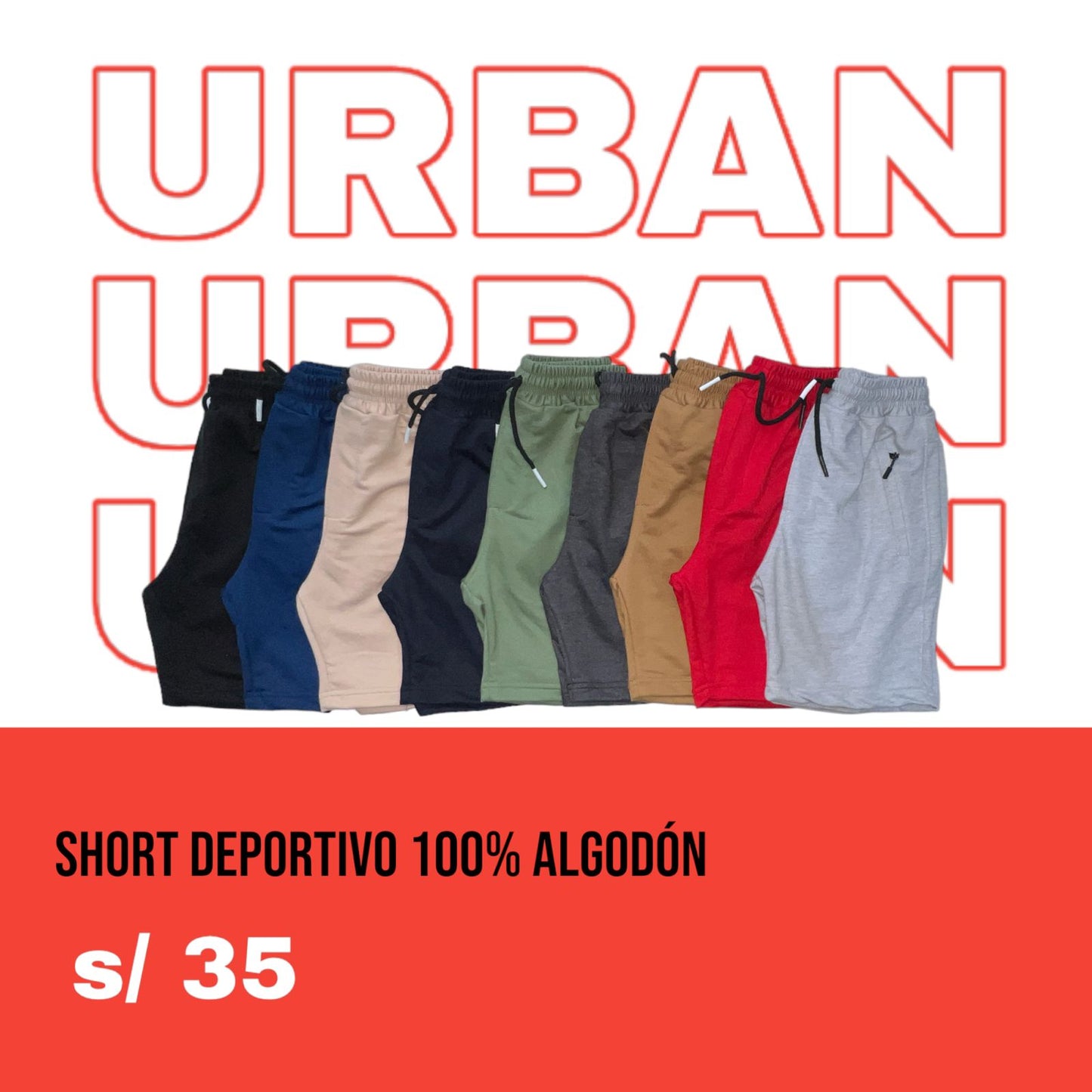 Short deportivos 100% algodón