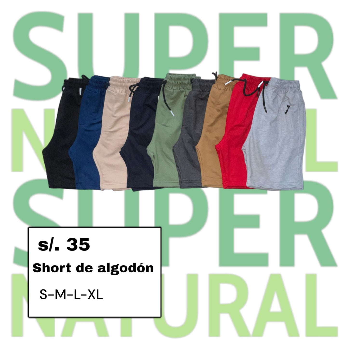 Short deportivos 100% algodón